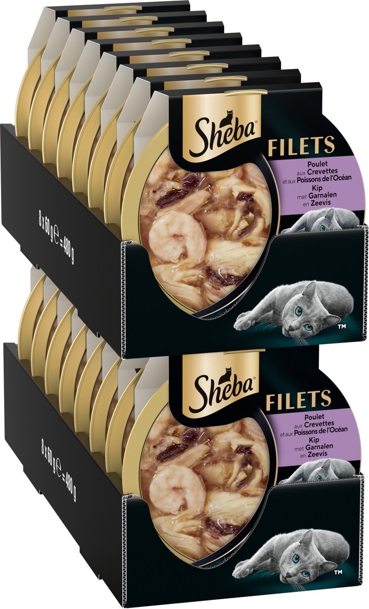 Sheba filets poulet crevettes océan poisson en sauce