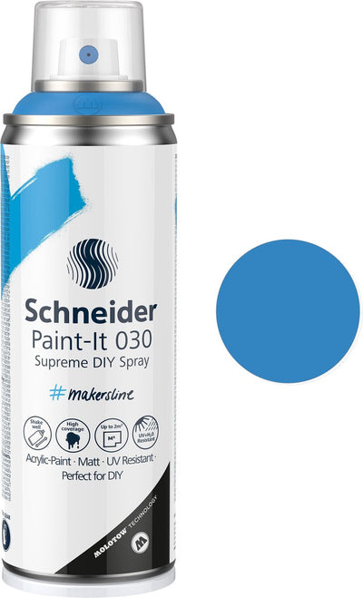 Schneider papeterie Schneider peinture en aérosol - paint-it 030 - peinture en aérosol bricolage - peinture acrylique - 200 ml - bleu acier - s-ml03050031