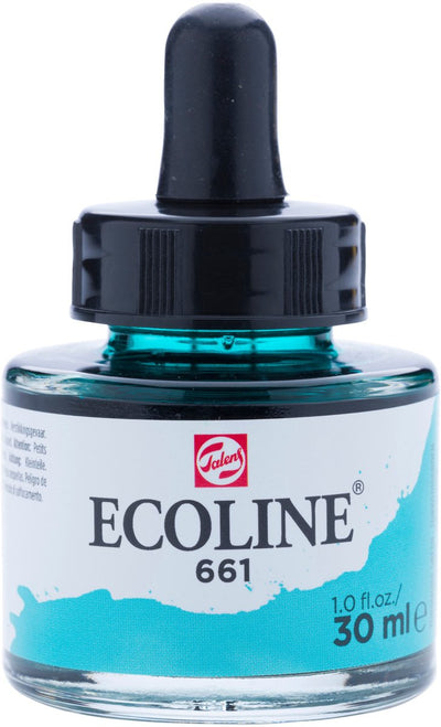Talens ecoline aquarelle liquide flacon 30 ml vert turquoise 661