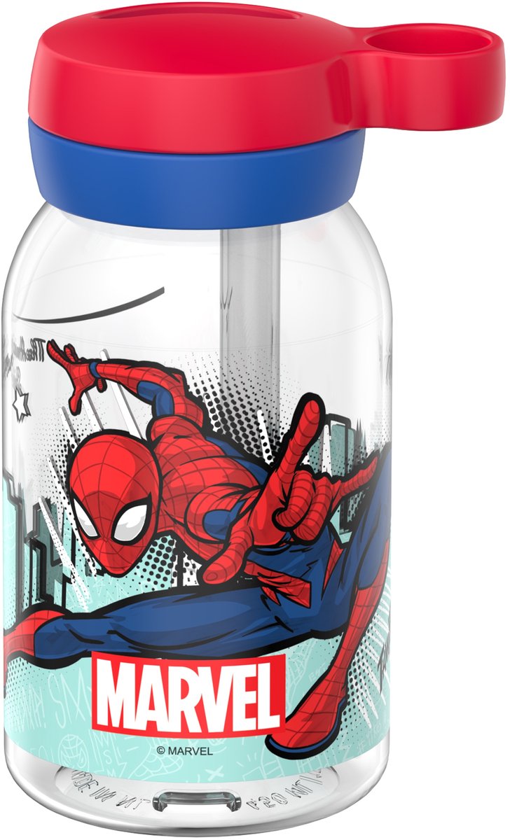 Gourde Mepal avec paille campus - 450 ml - gourde enfants - étanche - couvercle hygiénique à visser - Spiderman