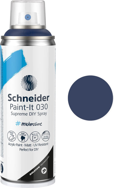 Schneider papeterie Schneider peinture en aérosol - paint-it 030 - peinture en aérosol bricolage - peinture acrylique - 200 ml - bleu nuit - s-ml03050020