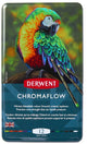 Crayons de couleur Derwent Chromaflow - assortiment en boîte métallique - 3,5 mm - 12 pièces
