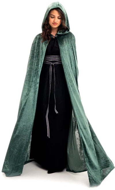 Petites aventures - manteau vert forêt avec capuche - pour adultes - unisexe - 154 cm de long