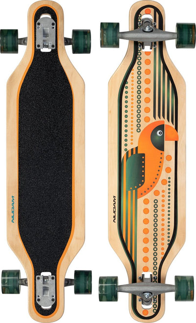 Nijdam longboard drop-through 36 - echo coco - bois - noir orange