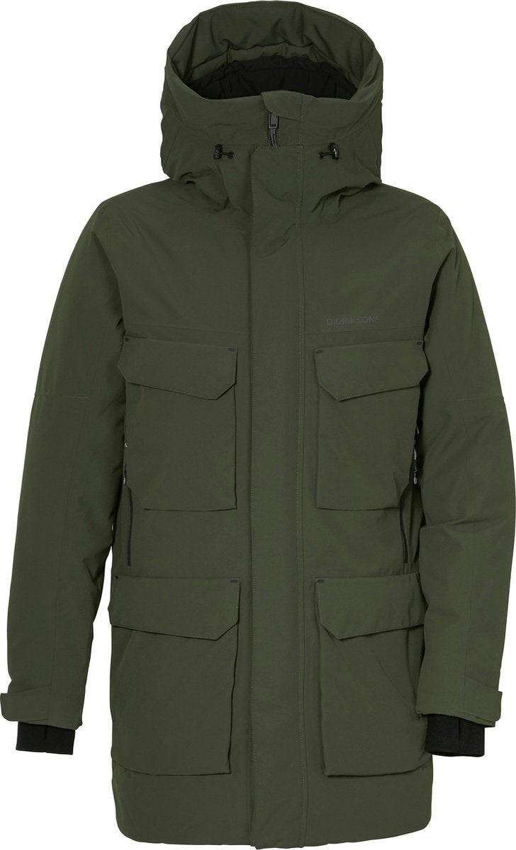 Didriksons draw usx parka 8 veste outdoor homme - vert foncé