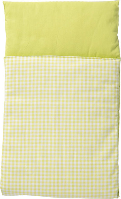 Couvre-lit de poupée Van Dijk Toys - vert lime - à carreaux