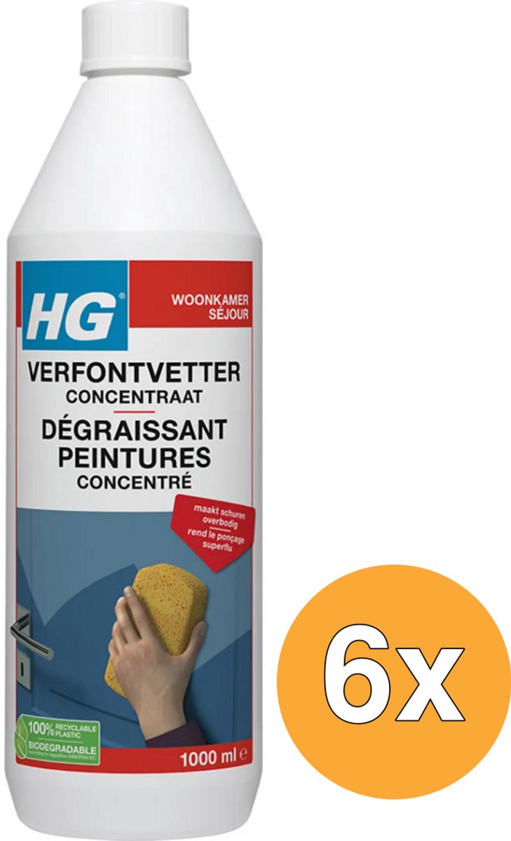Concentré dégraissant pour peinture Hg - 6 x 1 litre - pack économique