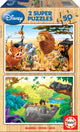 Puzzle Educa - 2 puzzles en bois 50 pièces - amis les animaux