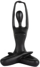 Ornement du temps présent lotus tendu - noir - 14,5x12x23,5cm - moderne - plastique