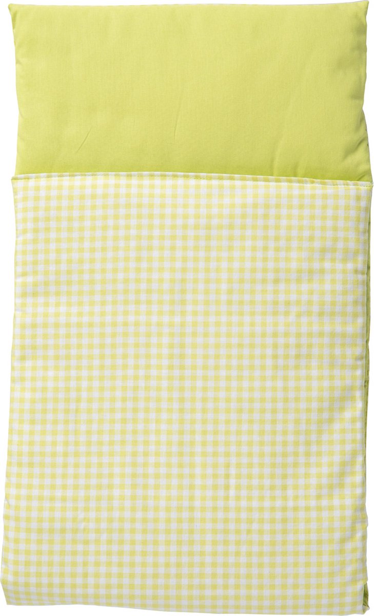 Couvre-lit de poupée Van Dijk Toys - vert lime - à carreaux