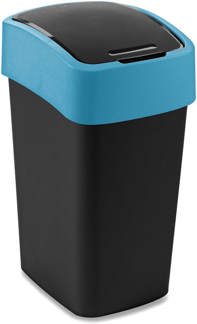 Poubelle Curver flip-bin noir bleu 25l