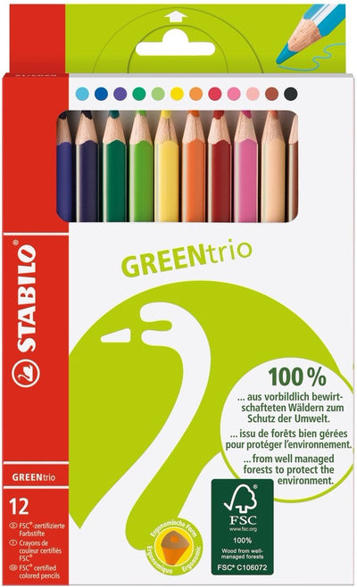 Crayons de couleur stabililo 12 pièces fsc