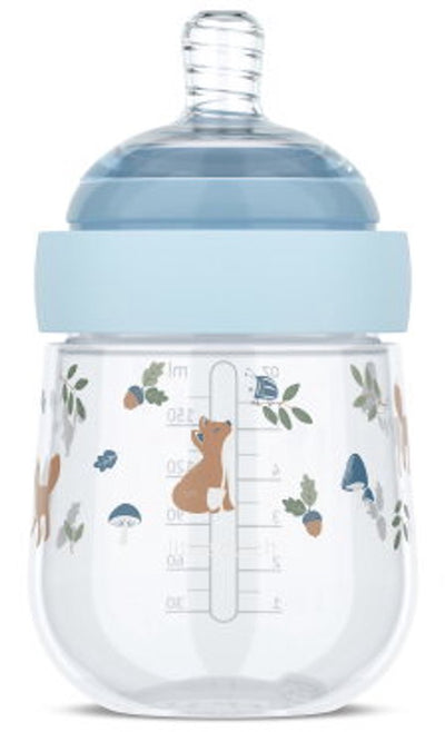 Mepal biberon mio little dutch - 165 ml - anti-colique - la conception en spirale empêche le colmatage - silicone de qualité médicale - amis de la forêt