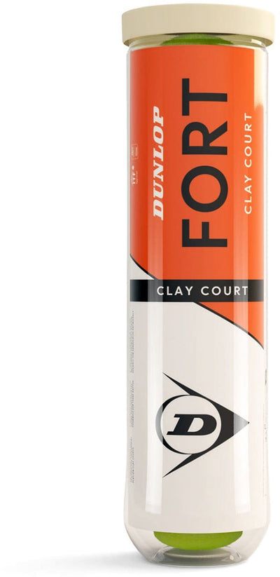 Dunlop - Fort Clay Court - 4 casquettes - balles de tennis - jaune