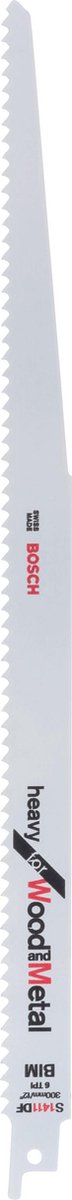 Lame de scie alternative bimétallique Bosch - s 1411 df lourde pour le bois et le métal