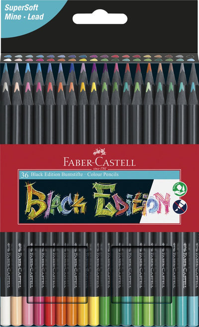 Crayon de couleur faber-castell gamme de couleurs édition noire