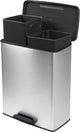 Poubelle Curver Decobin Duo - 26l+26l - rectangulaire - argent métallisé