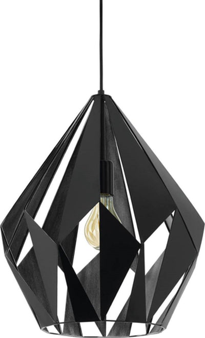 Suspension Eglo Carlton 1 - e27 - 38,5 cm - noir argent