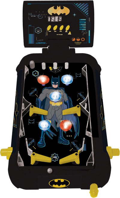 Flipper de table électronique Lexibook Batman avec un superbe design, des sons, des éclairages et des partitions numériques pour jouer seul ou défier vos amis.