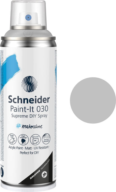 Schneider papeterie Schneider bombe aérosol peinture - paint-it 030 - peinture en aérosol bricolage - peinture acrylique - 200 ml - argent - s-ml03050007