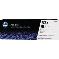 Cartouche de toner hp 83a originale cf283ad noir 2 pièces