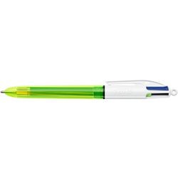 Stylo bille bic 4 couleurs fluo gamme de couleurs 0,42 mm
