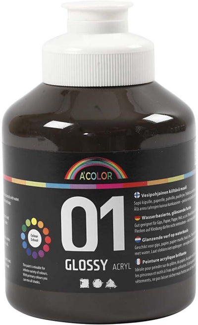 Creativ company peinture acrylique brillante, marron, 500 ml 1 bouteille
