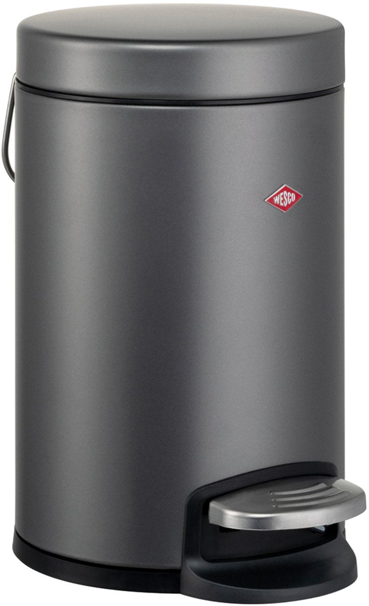 Wesco kosmetik 133 poubelle | poubelle à pédale | 3 litres | métal - graphite mat | poubelle à maquillage