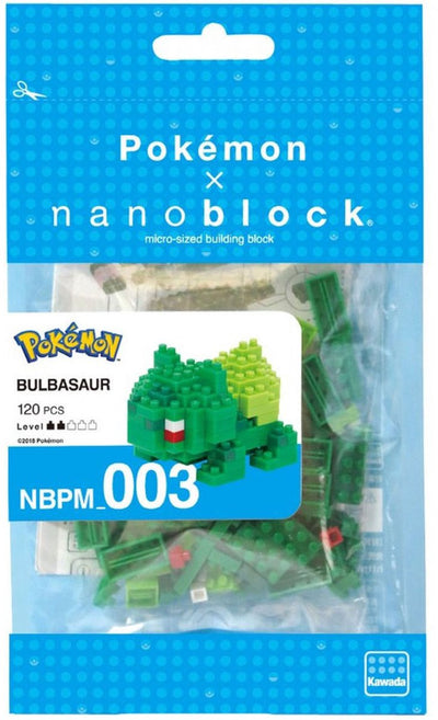 Bandai - nanoblock - bulbasaur - pokémon - mini figurine en brique - jeu de construction - bulbasaur kit de construction de figurine bulbasaur en pixel - nbpm003