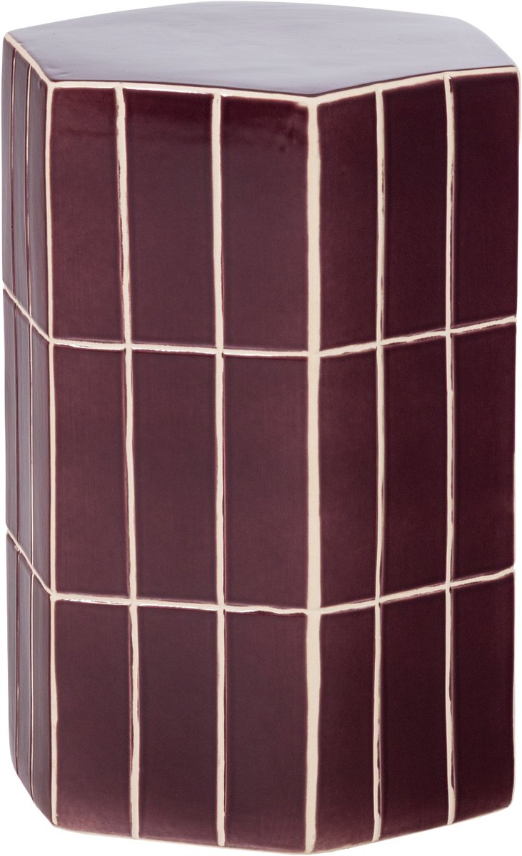 Table d'appoint décorative Woood plu - céramique - violet - 42x30x26