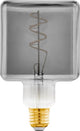 Lampe LED Eglo - E27 - 15,5 cm - noir transparent - carrée - 1700k - dimmable