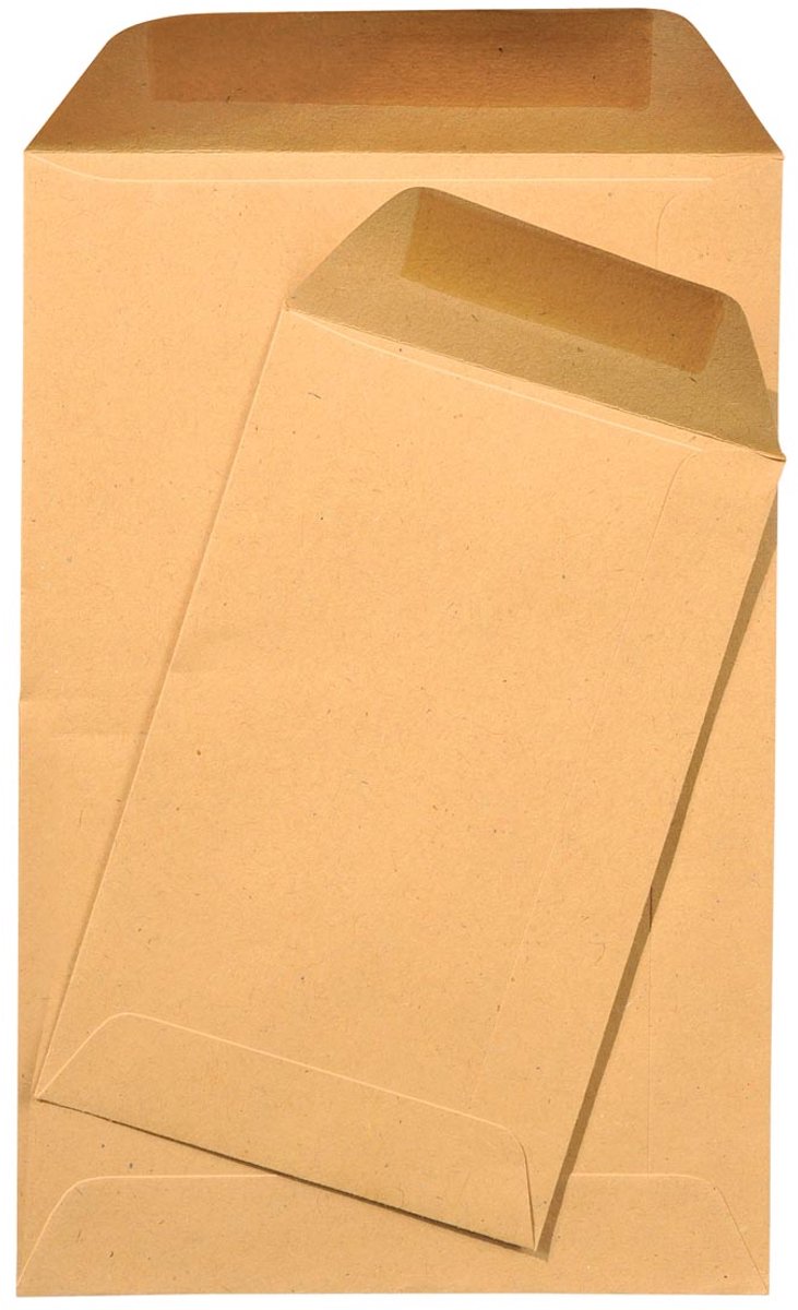 Sachets Gallery format 65 x 105 mm kraft marron gommé boîte de 1000 pièces