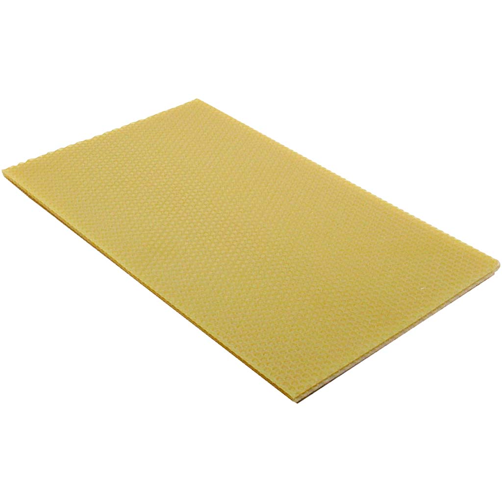 Feuilles de cire d'abeille, format 20x33 cm, épaisseur 2 mm, naturelle, 1 pièce