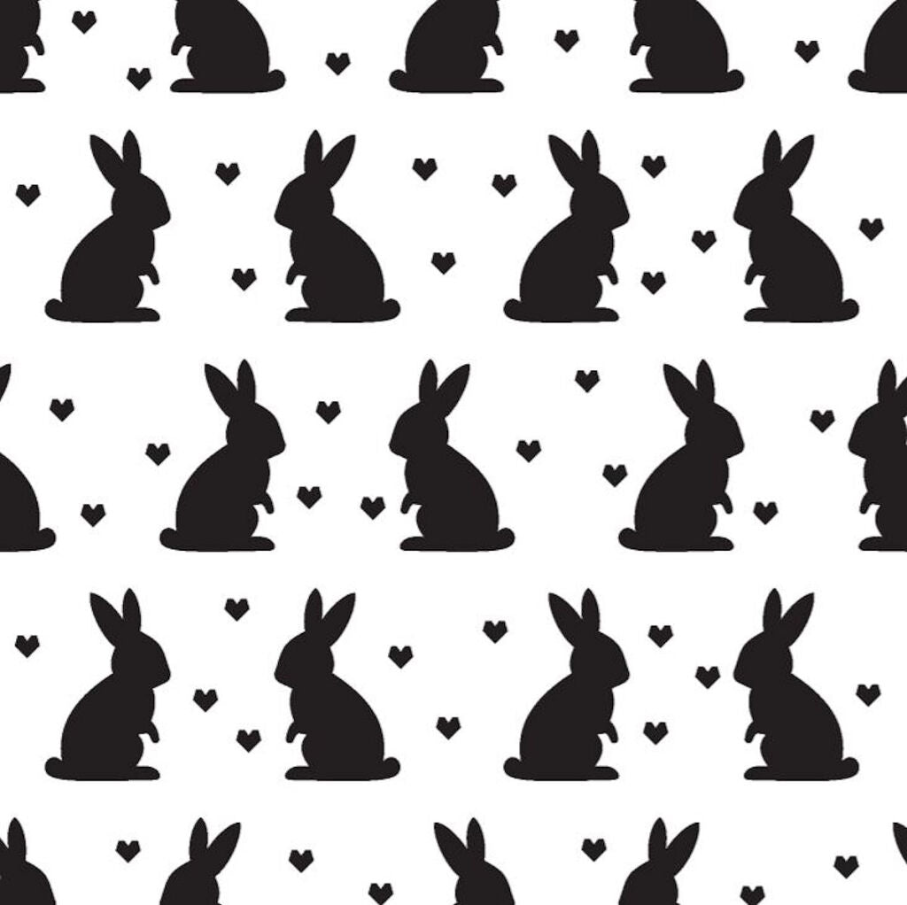 Duni Duni Paassevet Pâques Bunny noir blanc 33x33cm