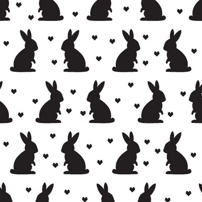 Duni Duni Paassevet Pâques Bunny noir blanc 33x33cm