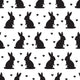 Duni Duni Paassevet Pâques Bunny noir blanc 33x33cm