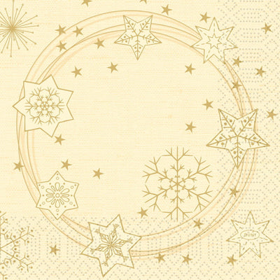Serviettes Duni étoile crème brillante 33x33cm