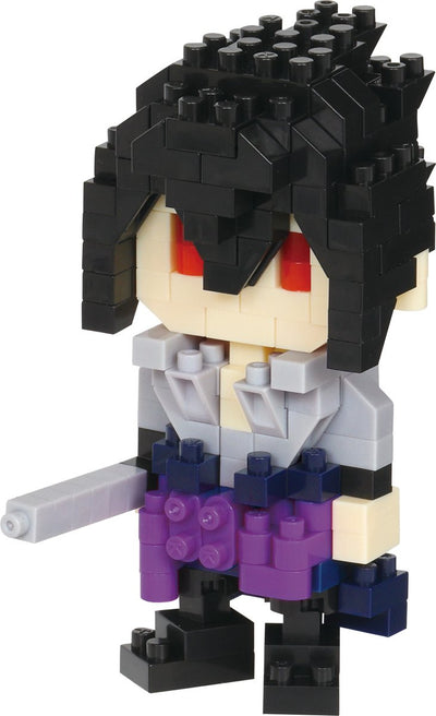 Bandai - nanoblock - sasuke uchiha - naruto shippuden - mini figurine en brique - jeu de construction - kit de construction de figurine manga pixel - nbcc135
