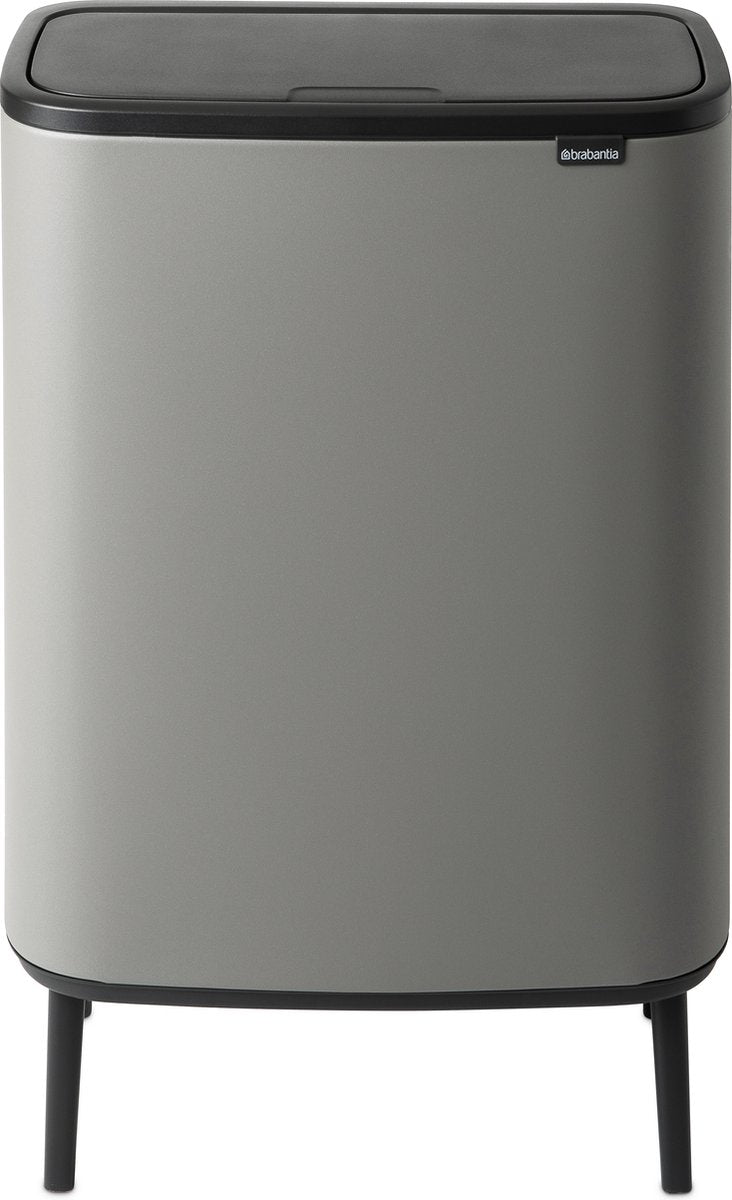 Poubelle Brabantia bo touch bin hi - 60 litres - 1 compartiment - gris béton minéral