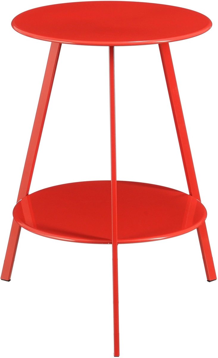 Mica decorations table d'appoint seatle pour extérieur - h58 x ø46 cm - métal - rouge