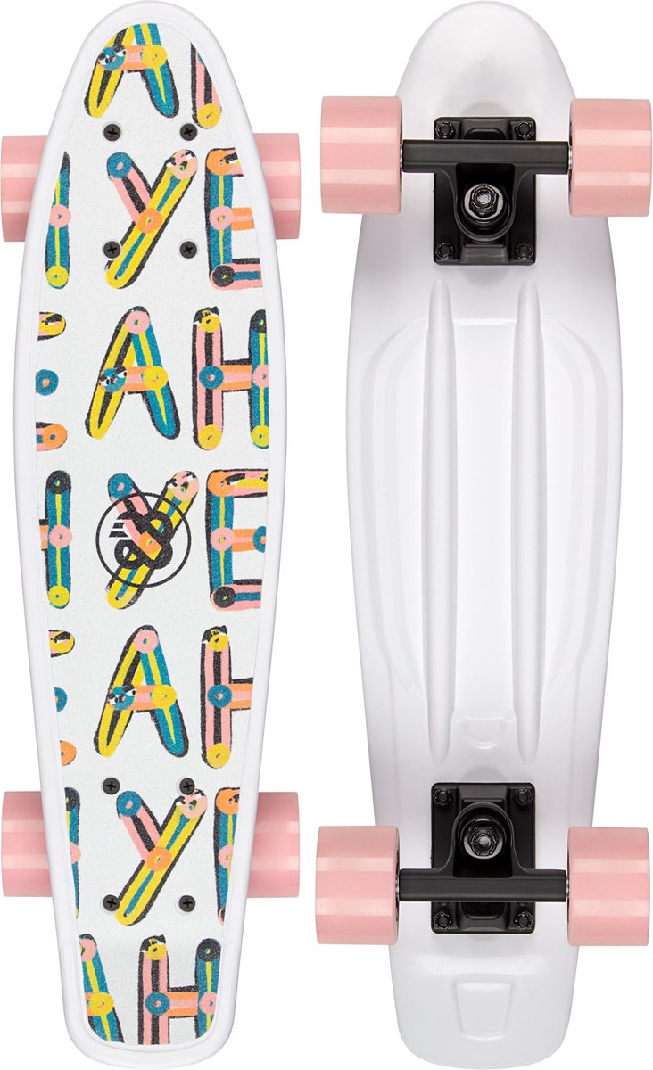 Nijdam flipgrip skateboard - haute saison - blanc rose