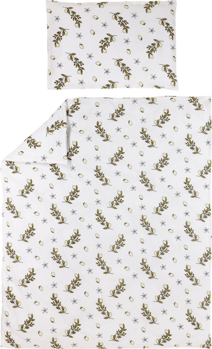 Housse de couette bébé citron Meyco pour lit - jaune doux - 100x135cm