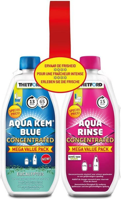 Thetford duopack - concentré - bleu aqua kem - aqua rinçage
