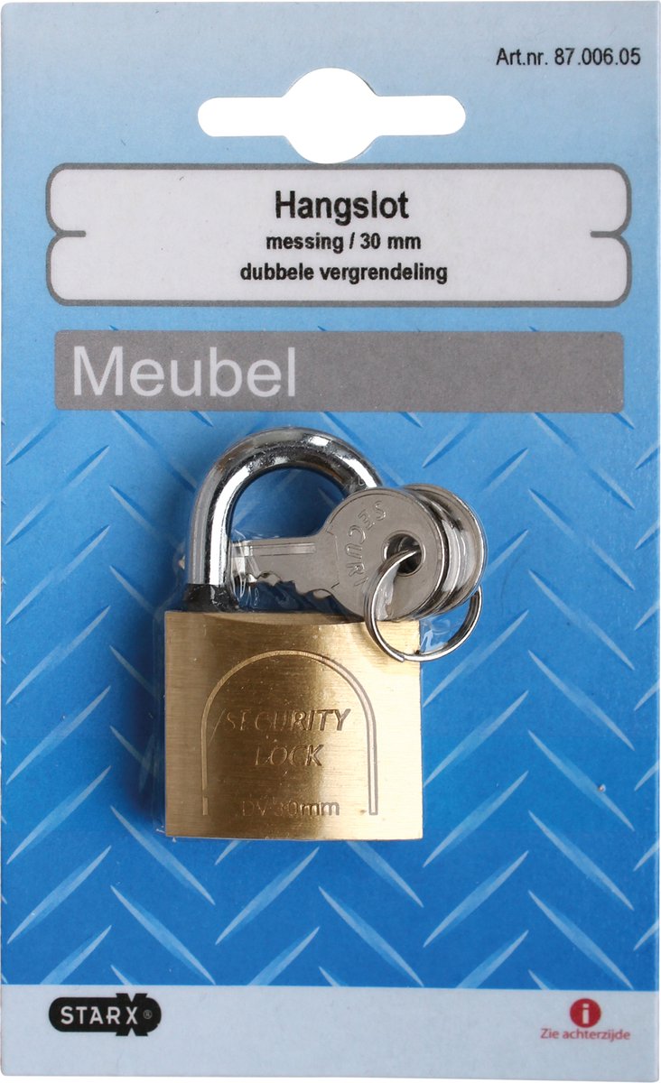Cadenas Starx double pêne 30mm laiton