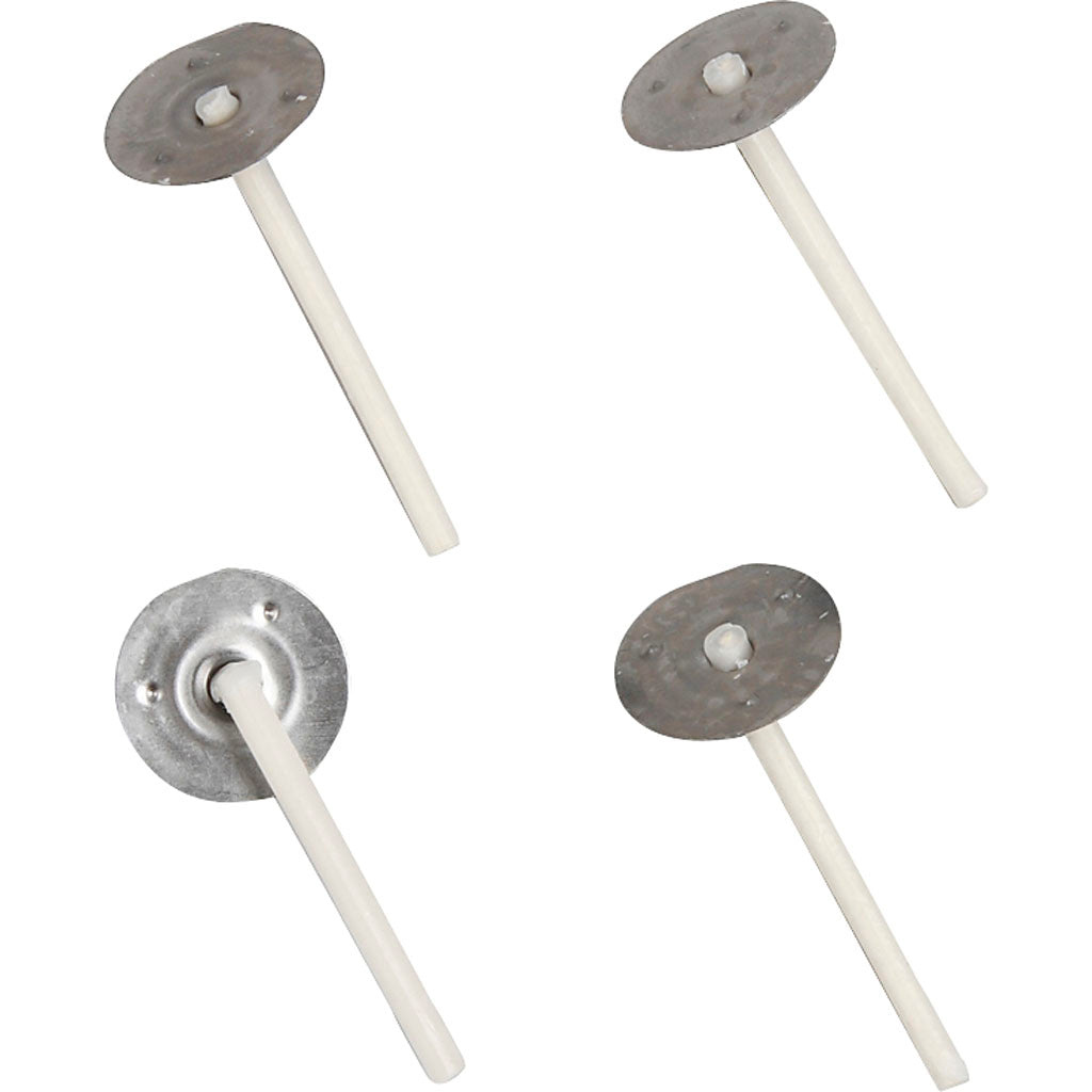 Mèches pour bougies en bougeoir, adaptées aux bougeoirs d'un diamètre de 20-65 mm, l : 3,5 cm, épaisseur 2 mm, 100 pièces 1 boîte