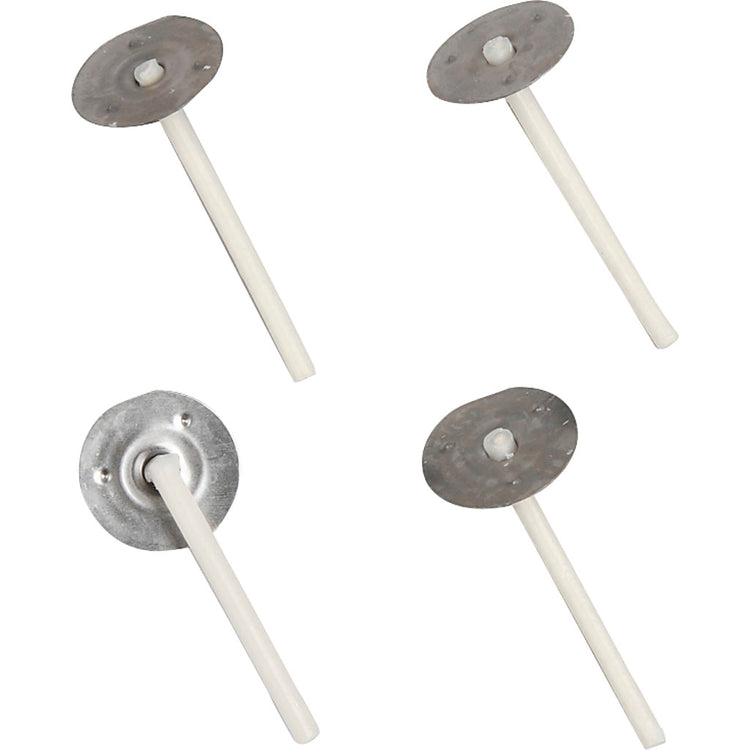 Mèches pour bougies en bougeoir, adaptées aux bougeoirs d'un diamètre de 20-65 mm, l : 3,5 cm, épaisseur 2 mm, 100 pièces 1 boîte