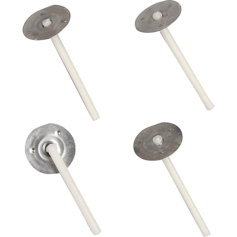 Mèches pour bougies en bougeoir, adaptées aux bougeoirs d'un diamètre de 20-65 mm, l : 3,5 cm, épaisseur 2 mm, 100 pièces 1 boîte