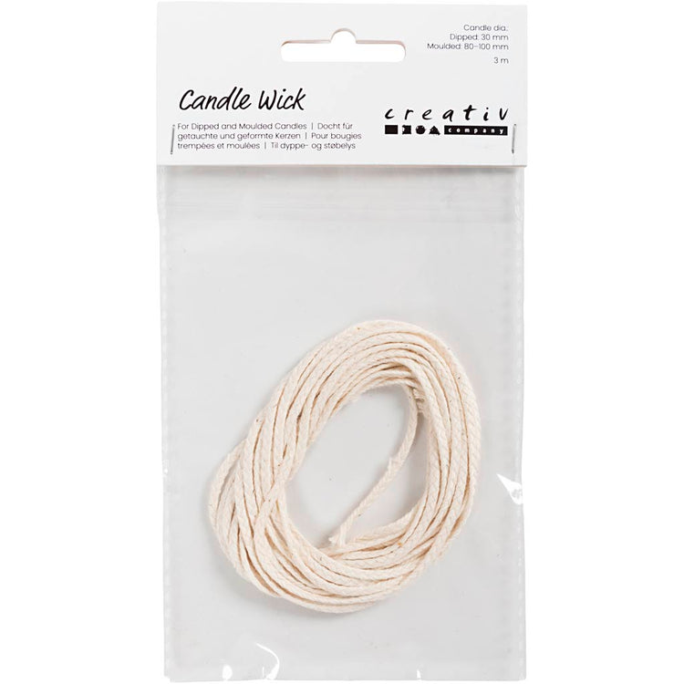 Creativ Company Wick pour baptisé (diapositive 22-30 mm) et bougies coulées (diapositive 60-80 mm), 3M