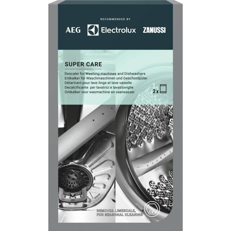 Aeg m2gcp100 détartrant super care pour lave-linge et lave-vaisselle 2 sachets