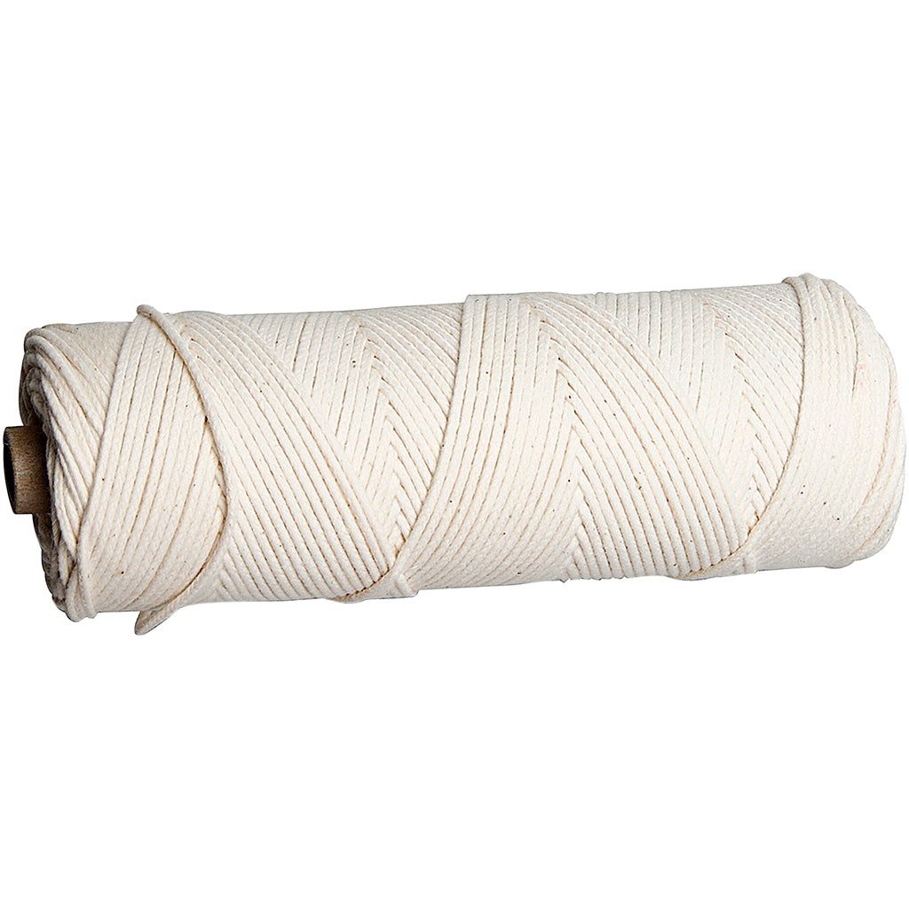 Mèche Creativ company pour feuilles de cire d'abeille, à utiliser avec des bougies en feuilles de cire d'abeille, taille 3, épaisseur 2-3 mm, 100 gr, 80 m 1 rouleau